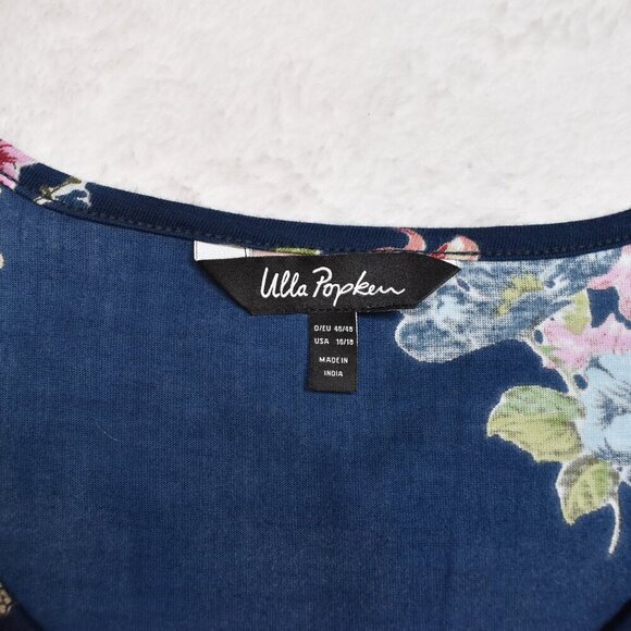 Ulla Popken Babydoll Tunic Top Sz 16 / 18 Floral Button Front Whimsigoth Boho - Picture 9 of 16